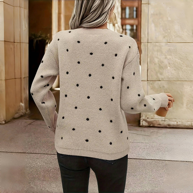 NINA™ - POLKA DOT KNITTED SWEATER