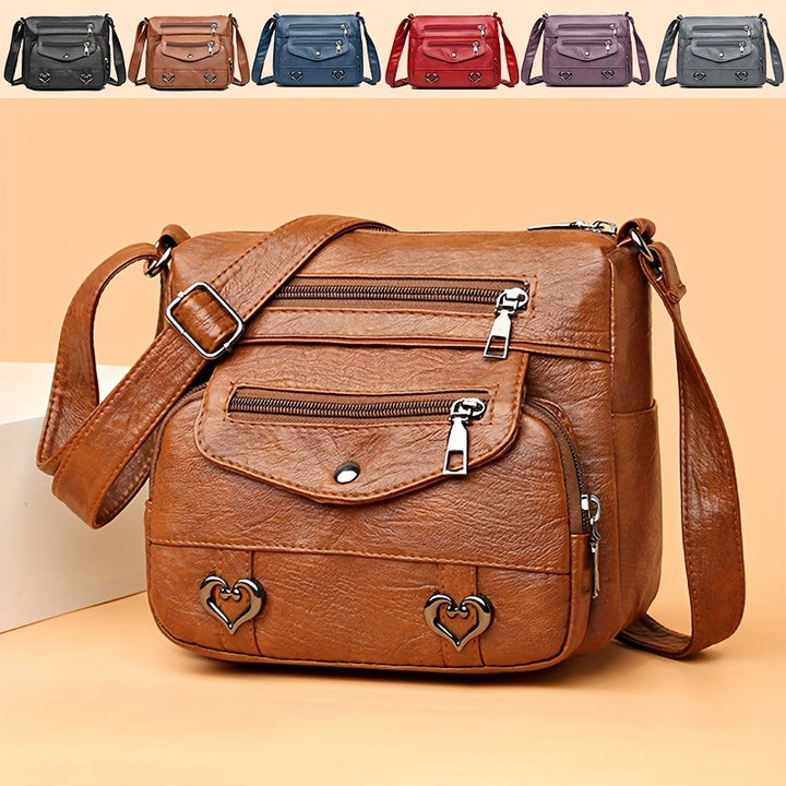 Zoey™ - Chic Heart Charm Crossbody Bag