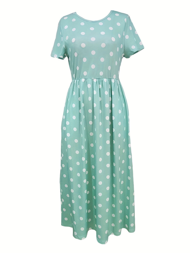 Serean™-Chic Polka Dot Midi Dress