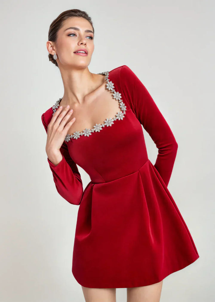 Amalie | Velvet Mini Dress