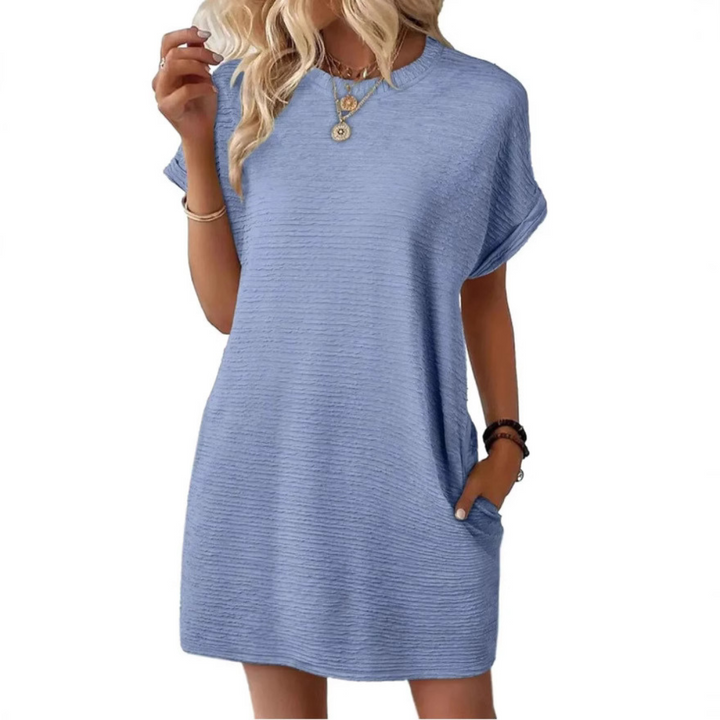 TASHA™ – Casual Minimalist Round Neck Summer Dress