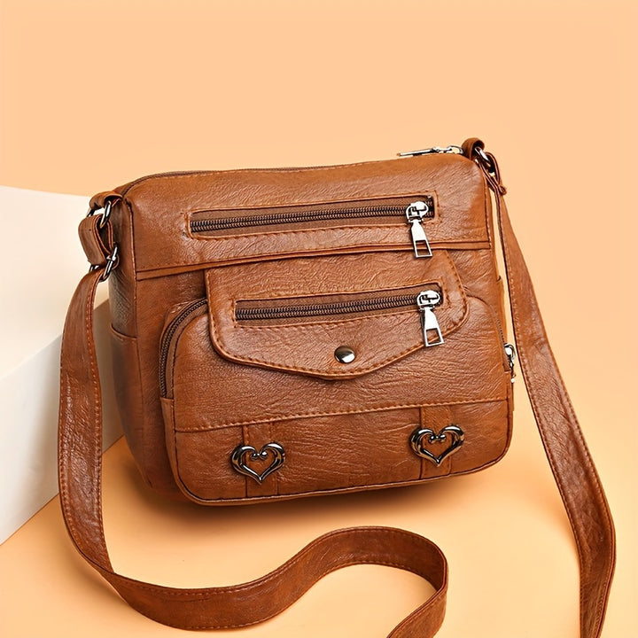 Zoey™ - Chic Heart Charm Crossbody Bag