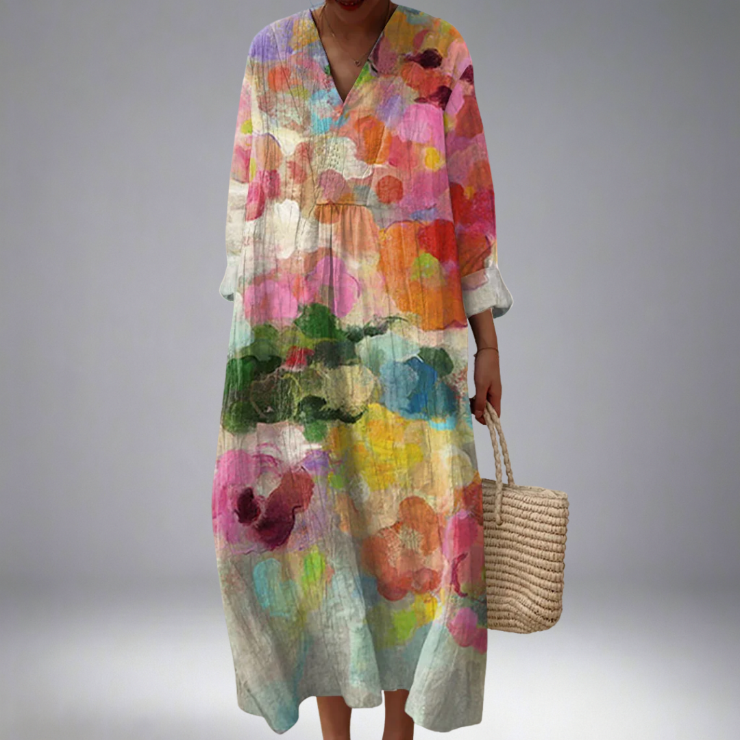 Ciara™ | Women's Vintage Geometric Pattern Art Print Dress