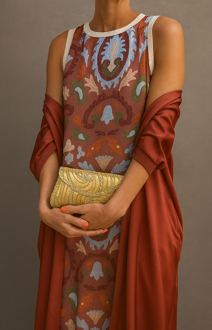 Elegant Evening Dress with Stole