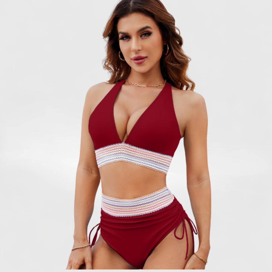 FLORIANE | NAVY HIGH-WAIST BIKINI