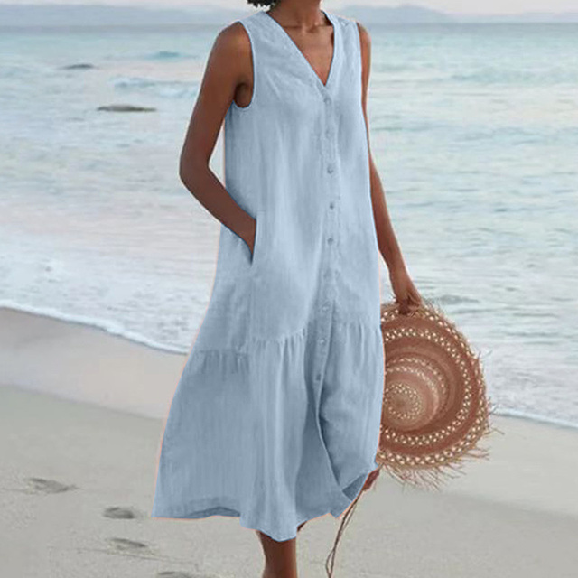 Lucil Linen Midi Dress
