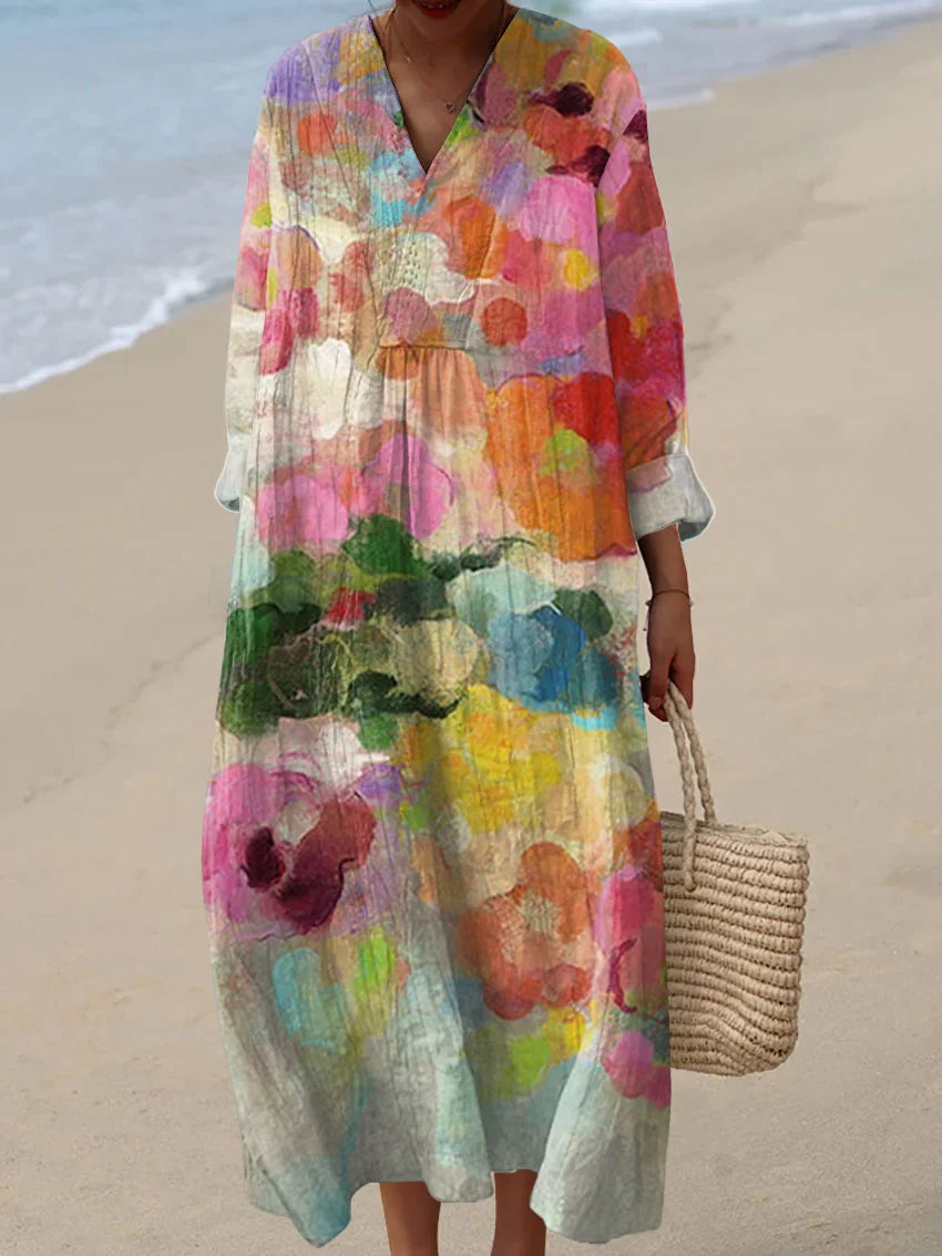 Ciara™ | Women's Vintage Geometric Pattern Art Print Dress