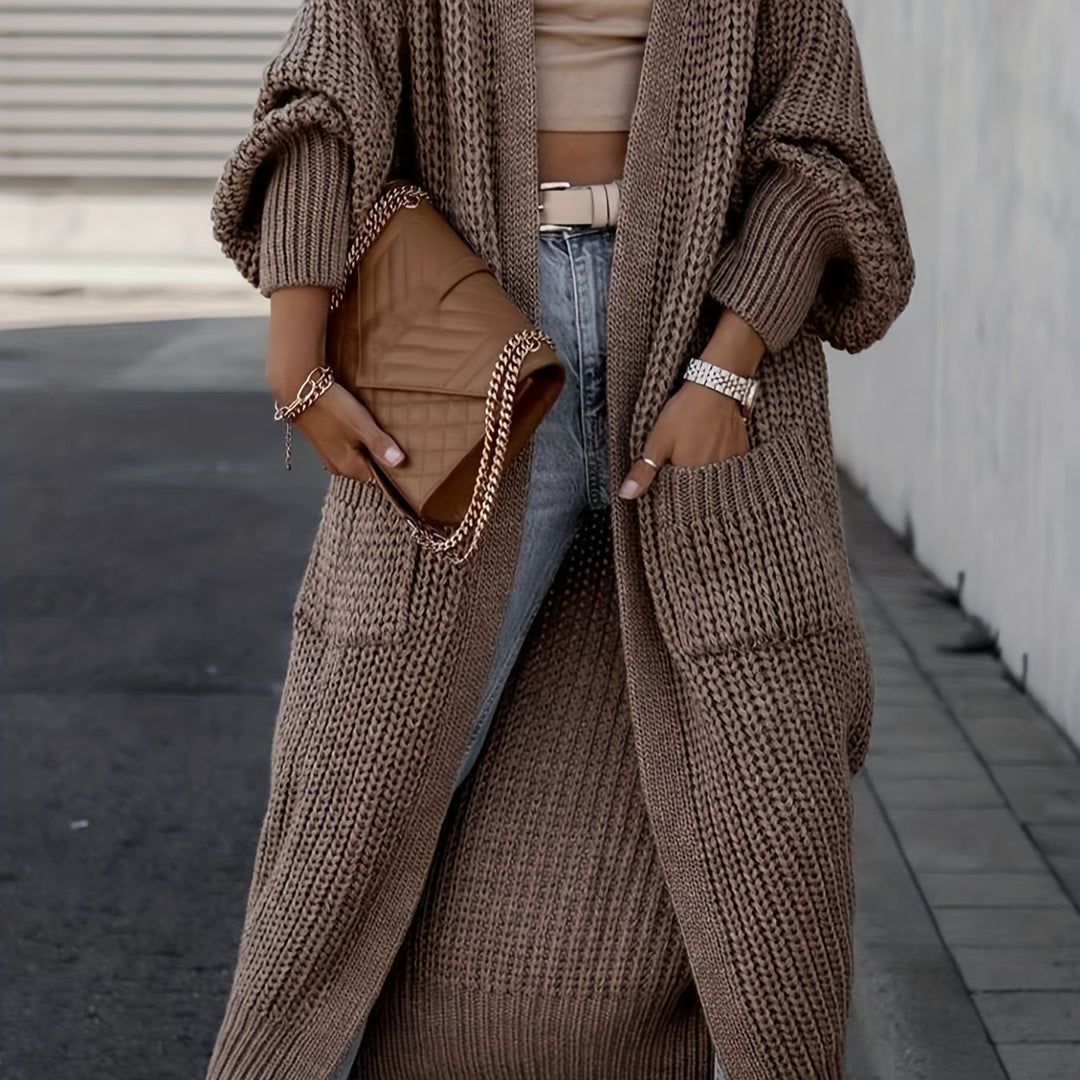 Layla™ -  Elegant Deep V-Neck Long Sleeve Cardigan