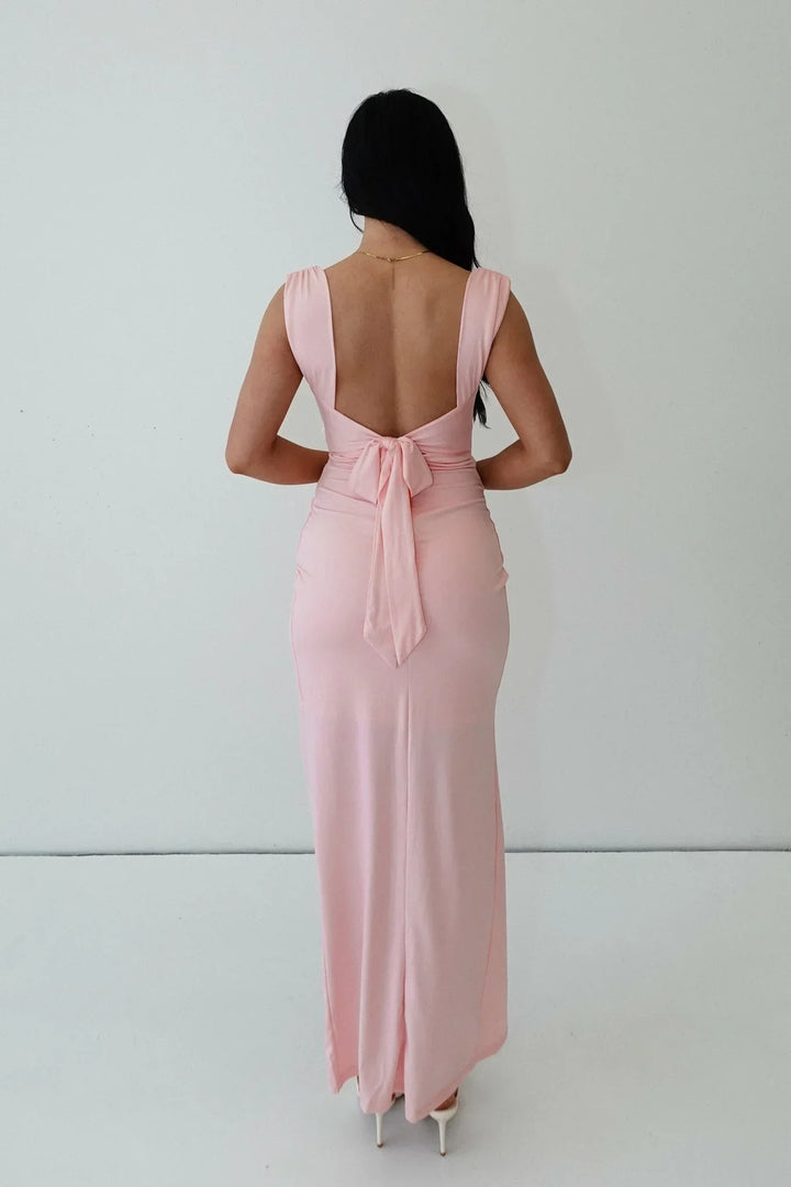 The Makayla™ - Open back with Side Slit Maxi Dress