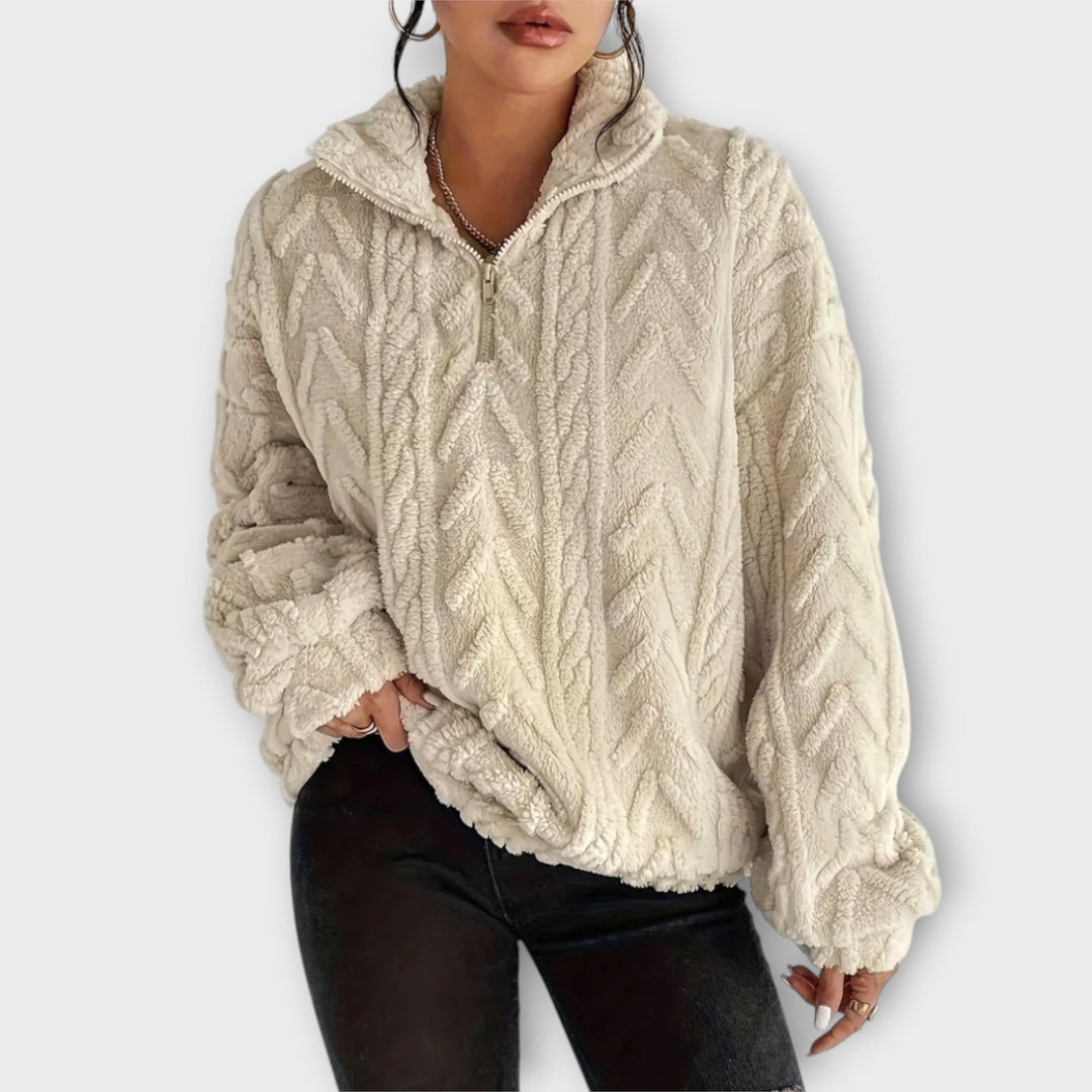 Fiona | Braided Zip-Up Pullover