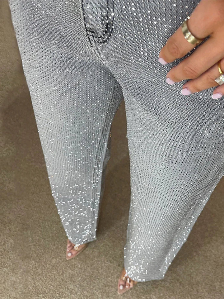 Glamour Denim Pants | Women's Jeans with Rhinestones