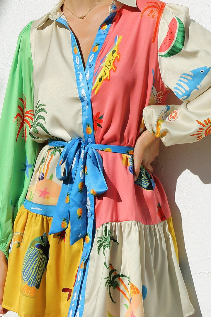 Naomi-Print Mini Dress