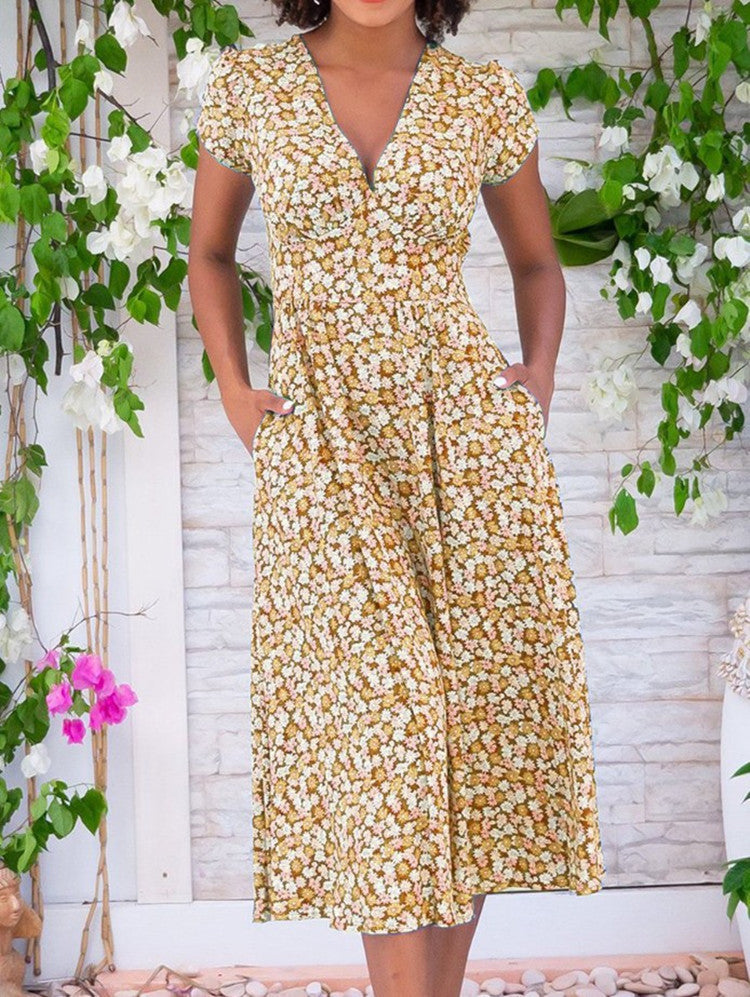 MAE – FLORAL BUTTON-DOWN MIDI DRESS