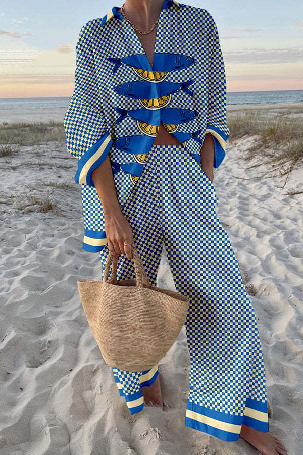 Trivela™ | Blue Print LInen Set