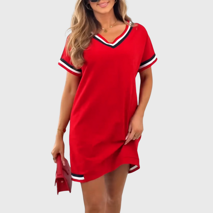 Cassidy-Comfort dress with short sleeves