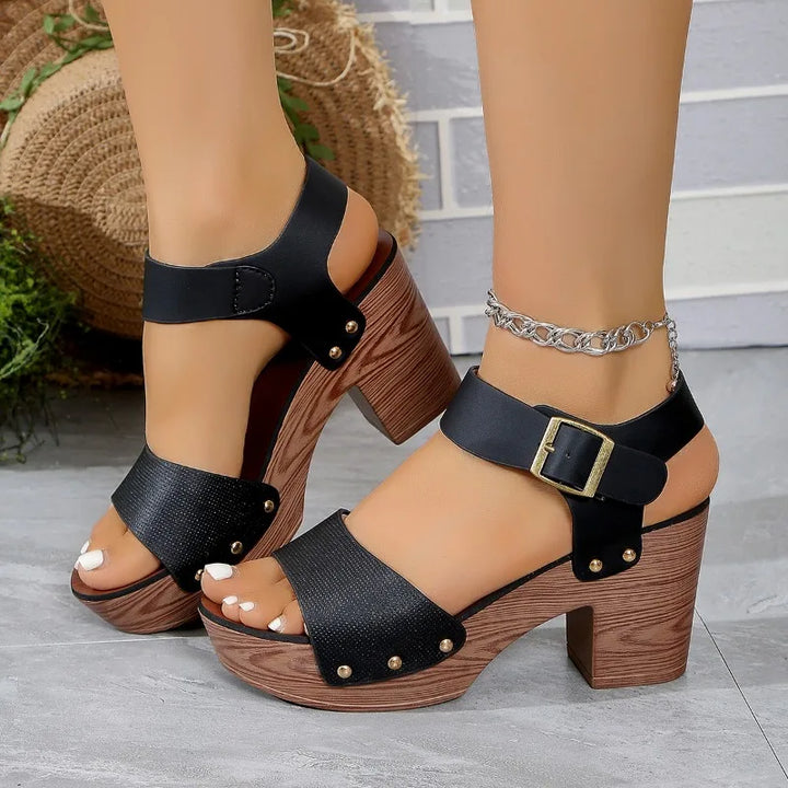 Ella™ - Elegant Square Heel Sandals