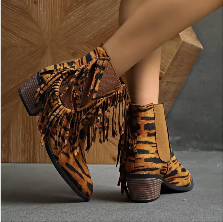 Tigra β Luxe Fringe Ankle Boots