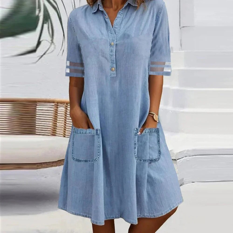 Harriott -Denim Pocket Shirt Dress