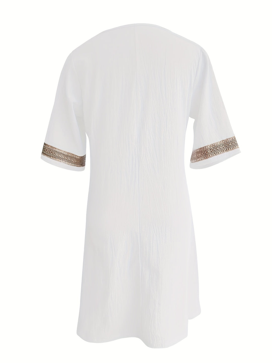 Wendy-V-Neck Lace Half-Sleeve Dress