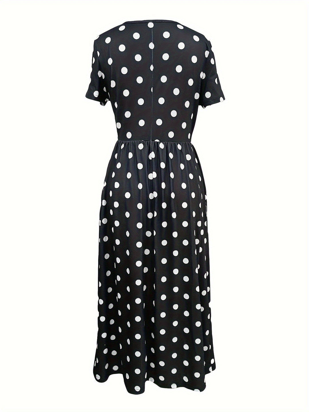 Serean™-Chic Polka Dot Midi Dress