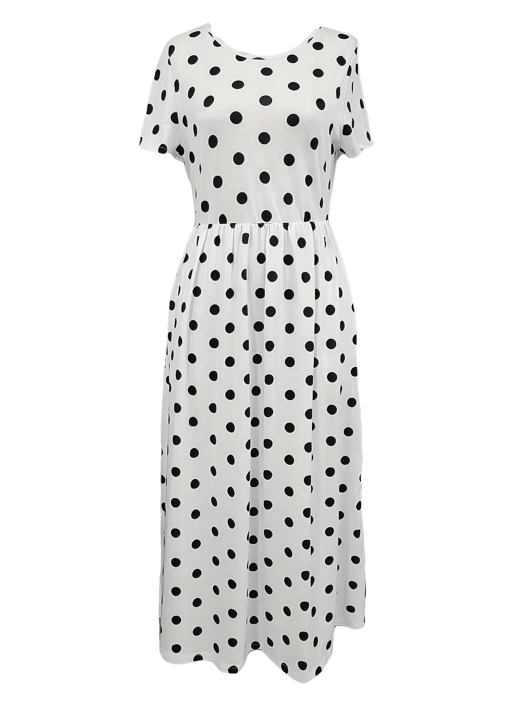 Serean™-Chic Polka Dot Midi Dress