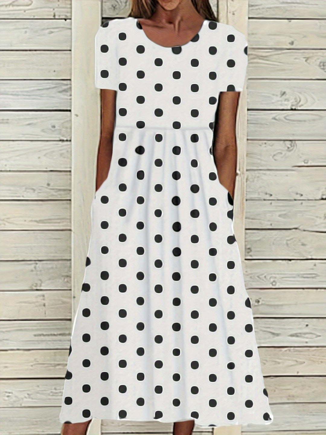 Serean™-Chic Polka Dot Midi Dress