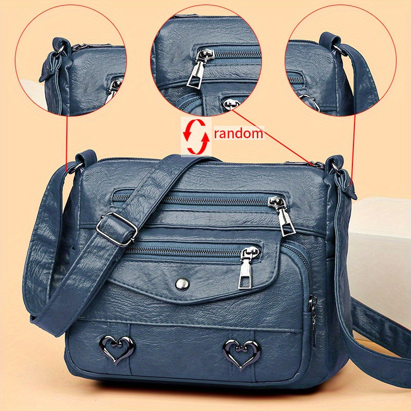 Zoey™ - Chic Heart Charm Crossbody Bag