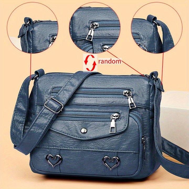 Zoey™ - Chic Heart Charm Crossbody Bag