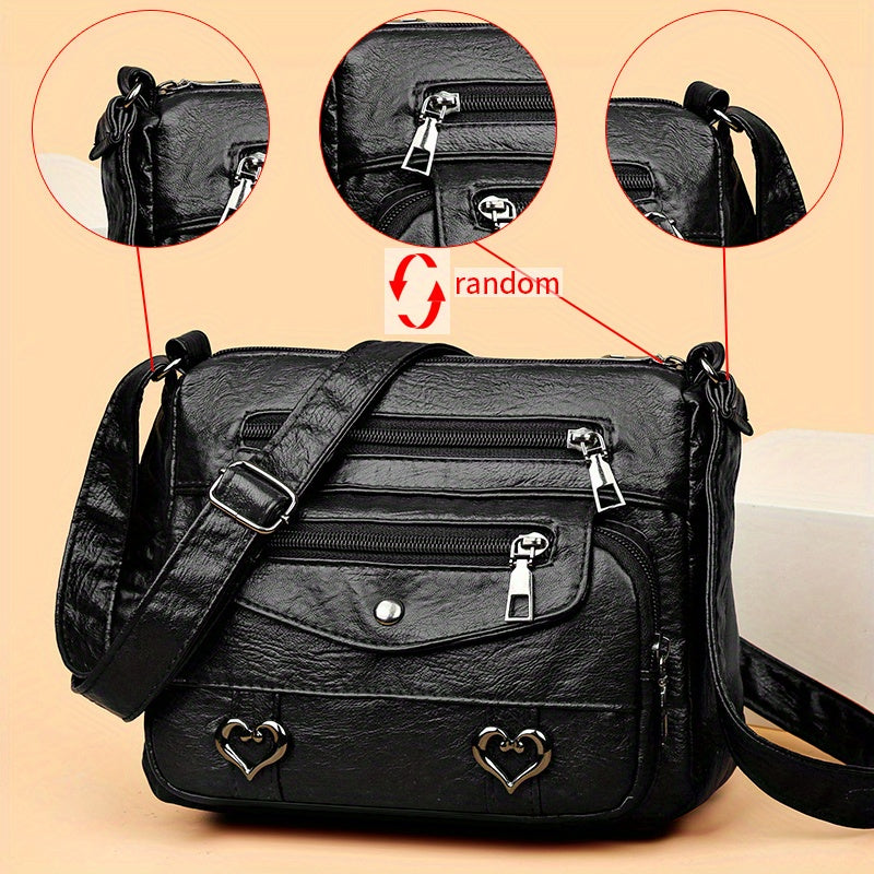 Zoey™ - Chic Heart Charm Crossbody Bag