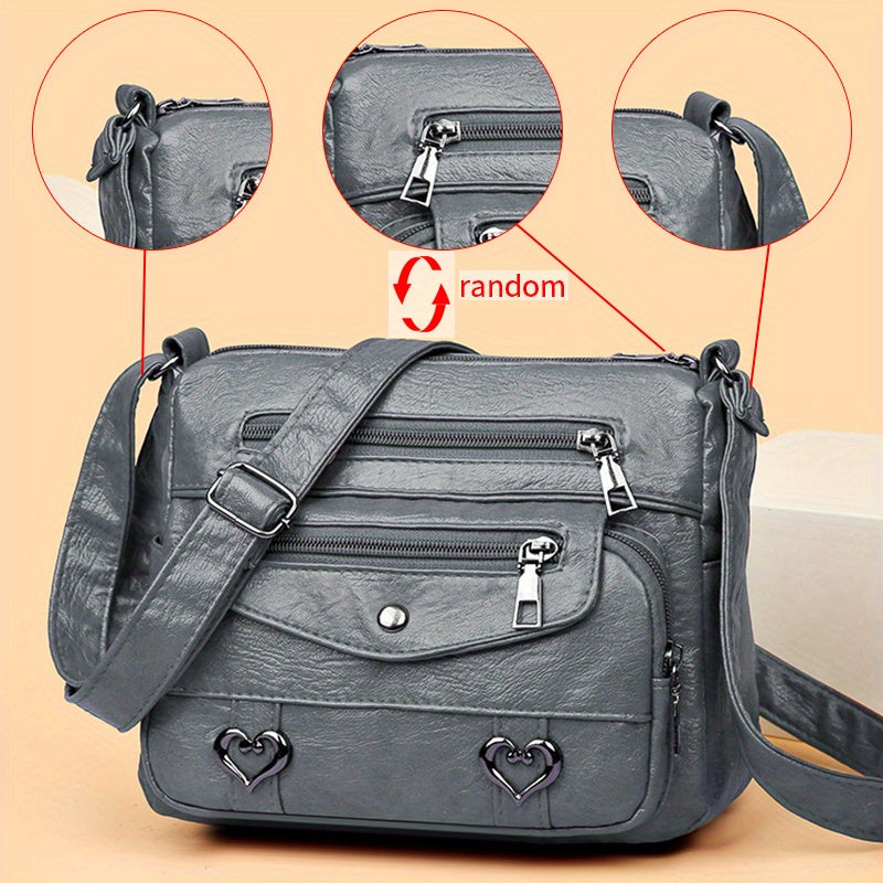 Zoey™ - Chic Heart Charm Crossbody Bag