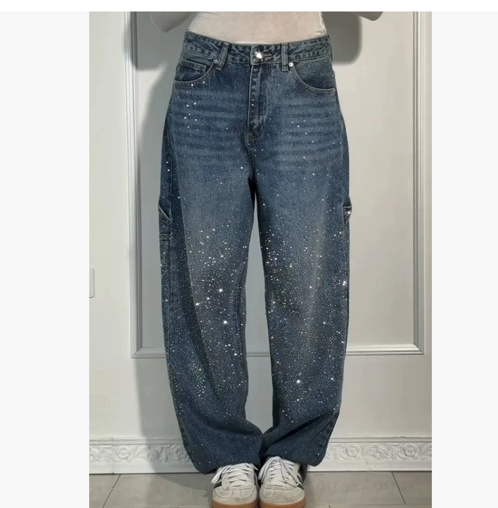 Elegant Balloon Jeans Red