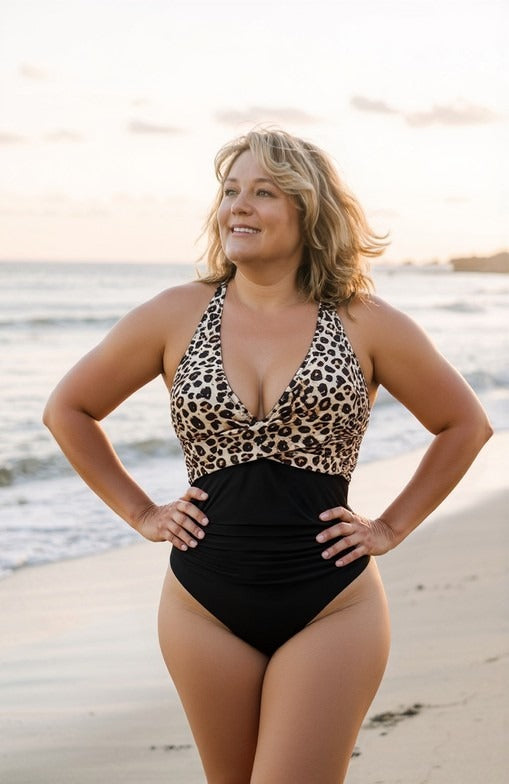 DAHLIA | LEOPARD PANEL SWIMSUIT