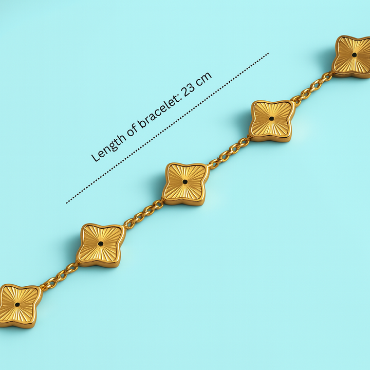 Briana | Textured Multi Clover Bracelet - 18K Gold Plated Waterproof