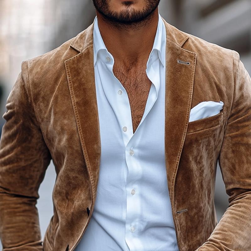 Jonas™ | Plain Two-Button Suede Blazer