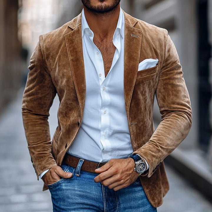 Jonas™ | Plain Two-Button Suede Blazer