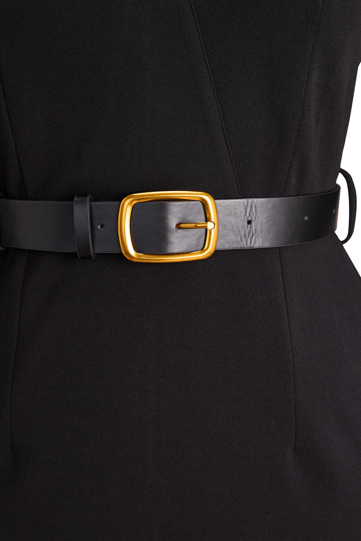 Rosie™- Refined Dress With Belt and Mandarin Collar