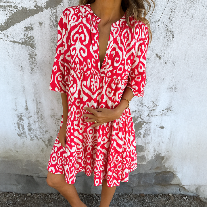 Shona - Elegant Dress With V-Neck