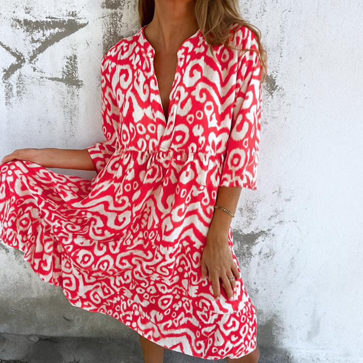 Shona - Elegant Dress With V-Neck