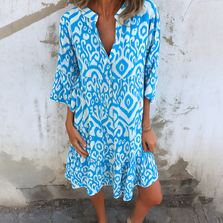 Shona - Elegant Dress With V-Neck