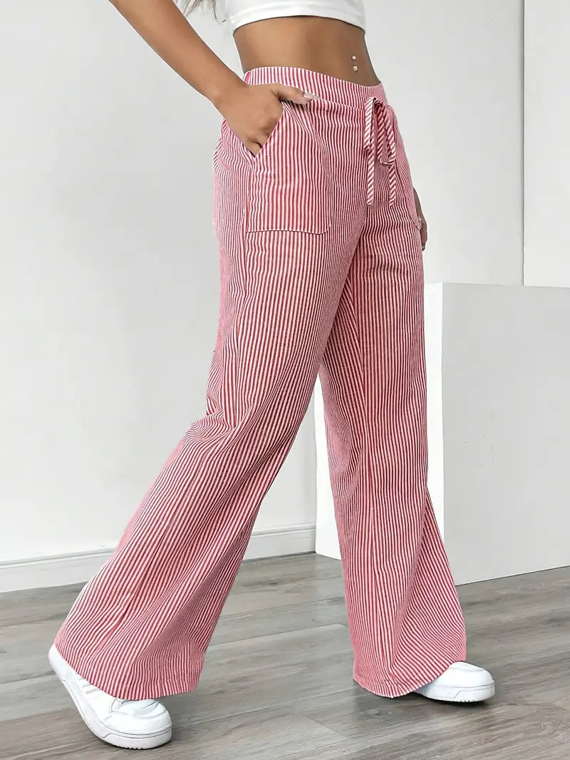 Nina™ - Elegant Striped Pant With Pockets