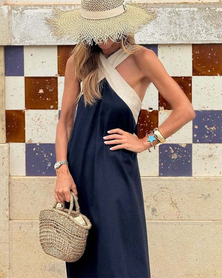 Murcia – Crossover Halter Maxi Dress