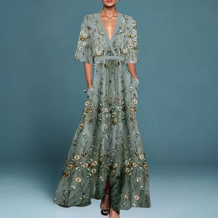 Jenny | Elegant Maxi Dress with Floral Pattern