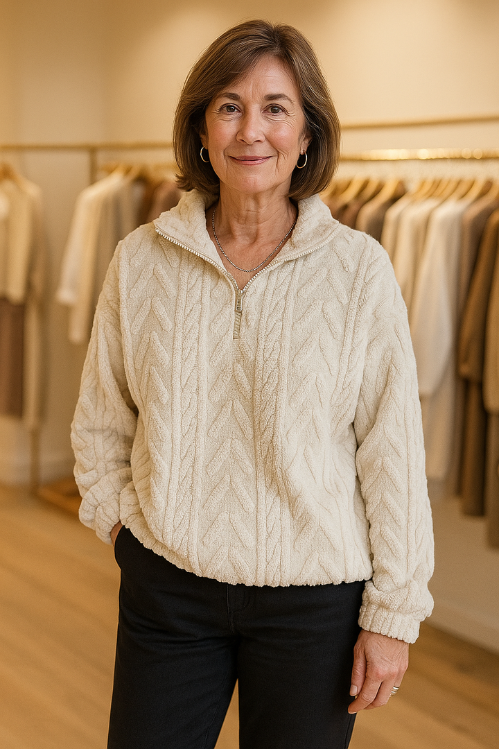 Fiona | Braided Zip-Up Pullover