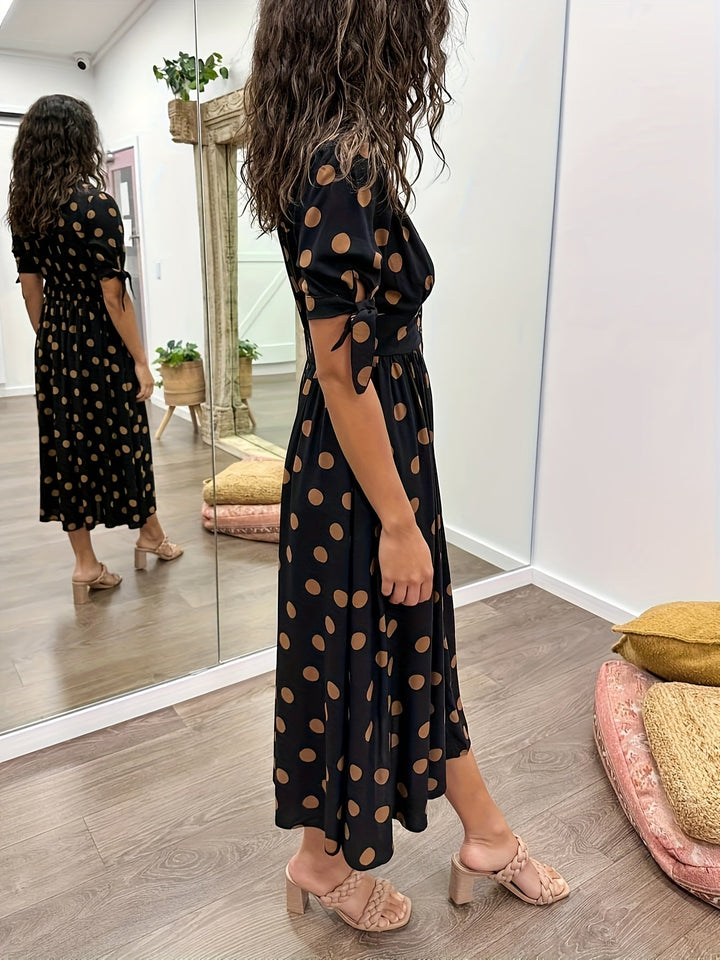 Lila™ | Polka Dot V-Neck Dress
