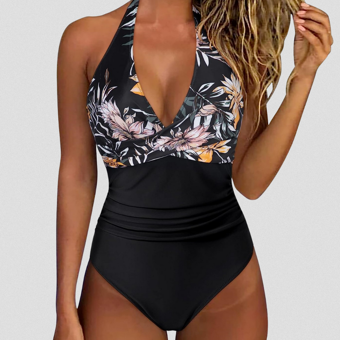 AGATHE | FLORAL HALTER SWIMSUIT