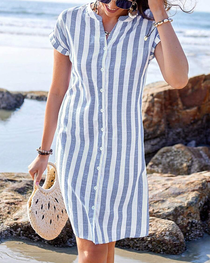 Maya | Elegant Striped Dress