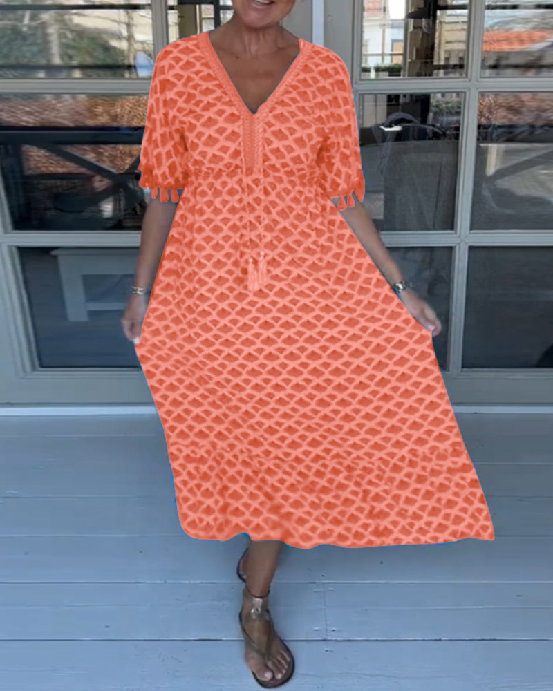 Melia | V-neck Casual Dress With Print