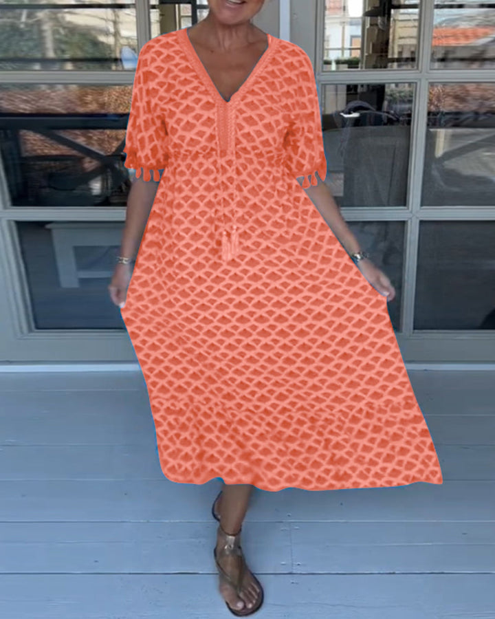 Melia | V-neck Casual Dress With Print
