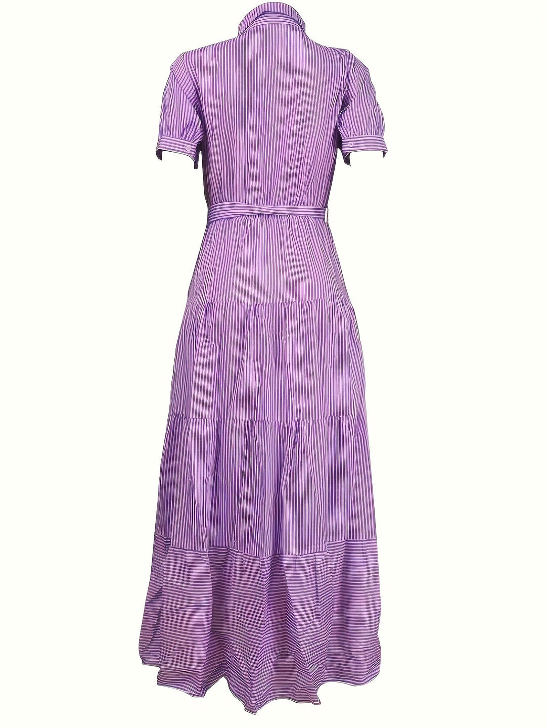 Briony™ – Belted Striped Shirt Dress