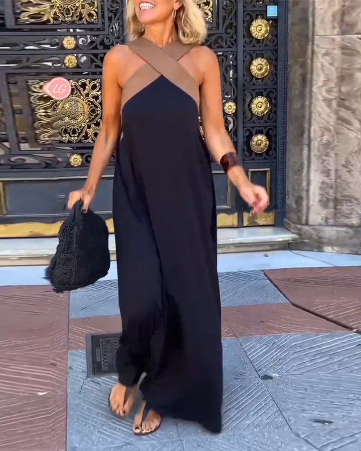 Murcia – Crossover Halter Maxi Dress